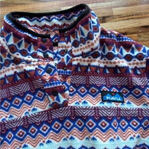 Kavu Multicolor Geometric Fleece Pullover